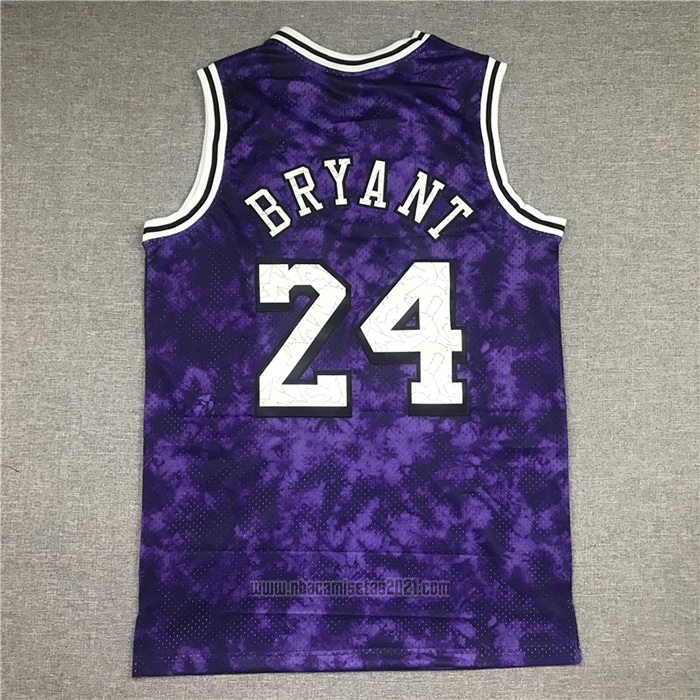 Camiseta Los Angeles Laker Kobe Bryant #24 Galaxy Violeta